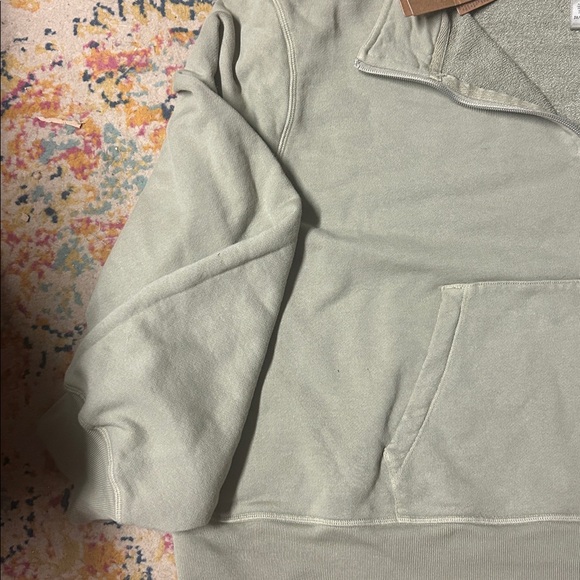 SKIMS Women's French Terry Shrunken Half Zip 3x Taupe (definitely green) NWT - Picture 5 of 6
